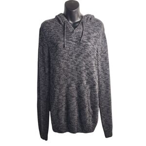 Commerce Men's Black Gray Hooded Longsleeve Sweater Size Small NWT